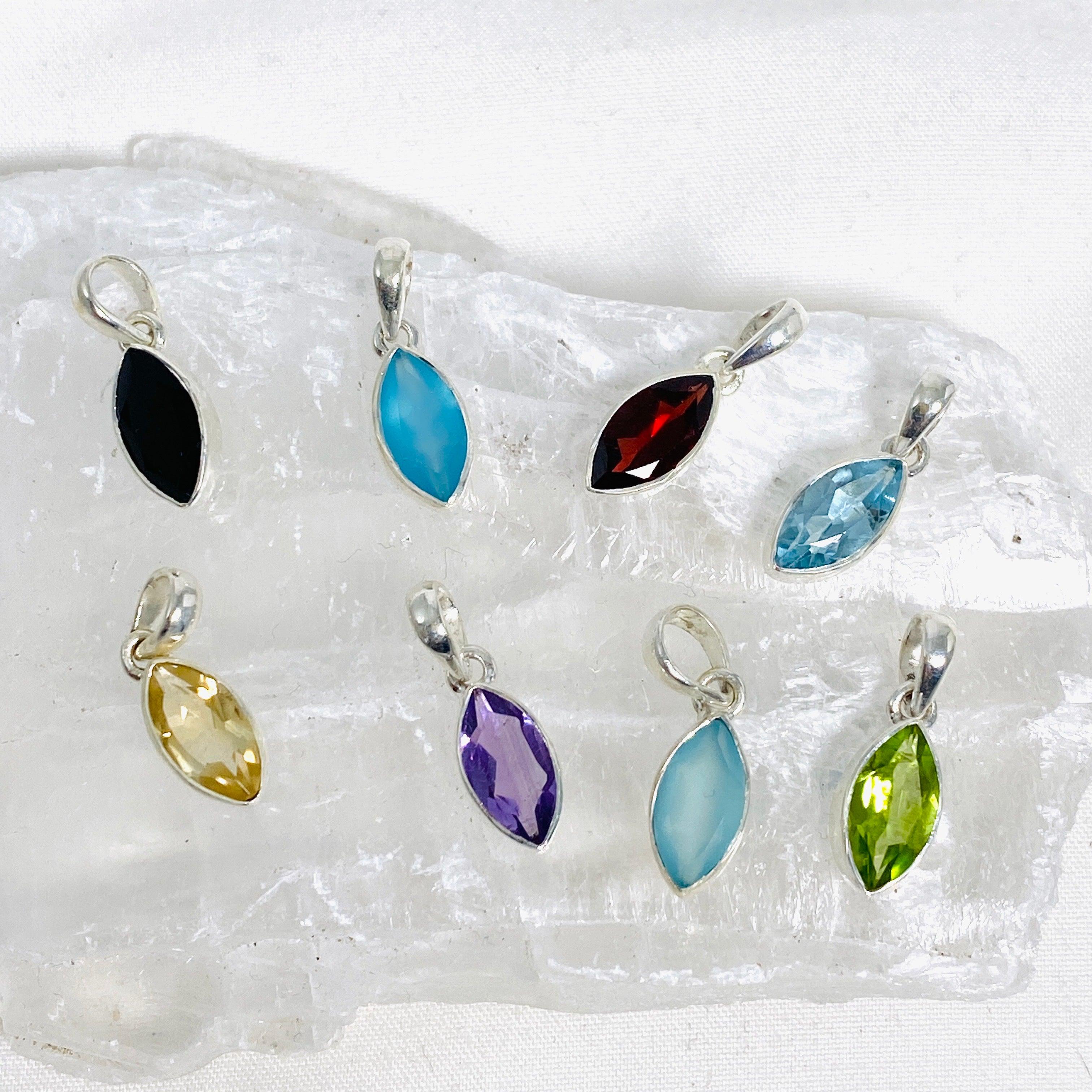 Elegant Faceted Marquise Pendant Necklace G2126M - Perfect for Women's Daily Wear, Parties & Special Occasions