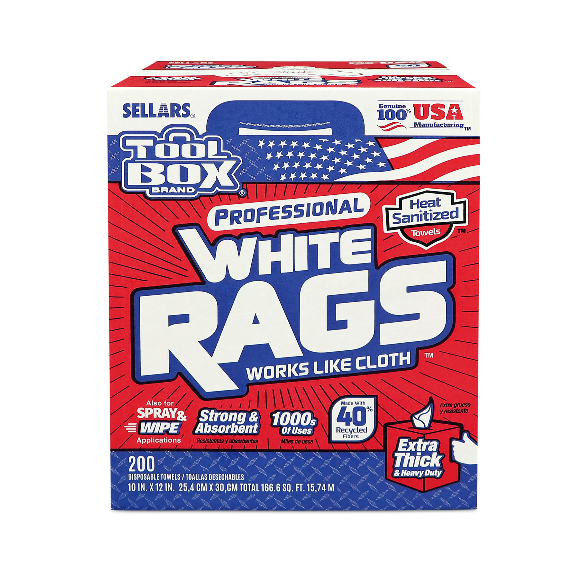 Sellars 58202 White Toolbox Rags - 10
