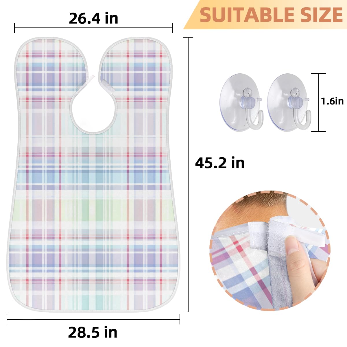 Men's Plaid Pattern Beard Shaving Bib - Waterproof Hair Dye Apron for Barbers & Stylists - Sink Hair Catcher for Beard Trimming & Makeup - Perfect Salon & Home Grooming Accessory Gift