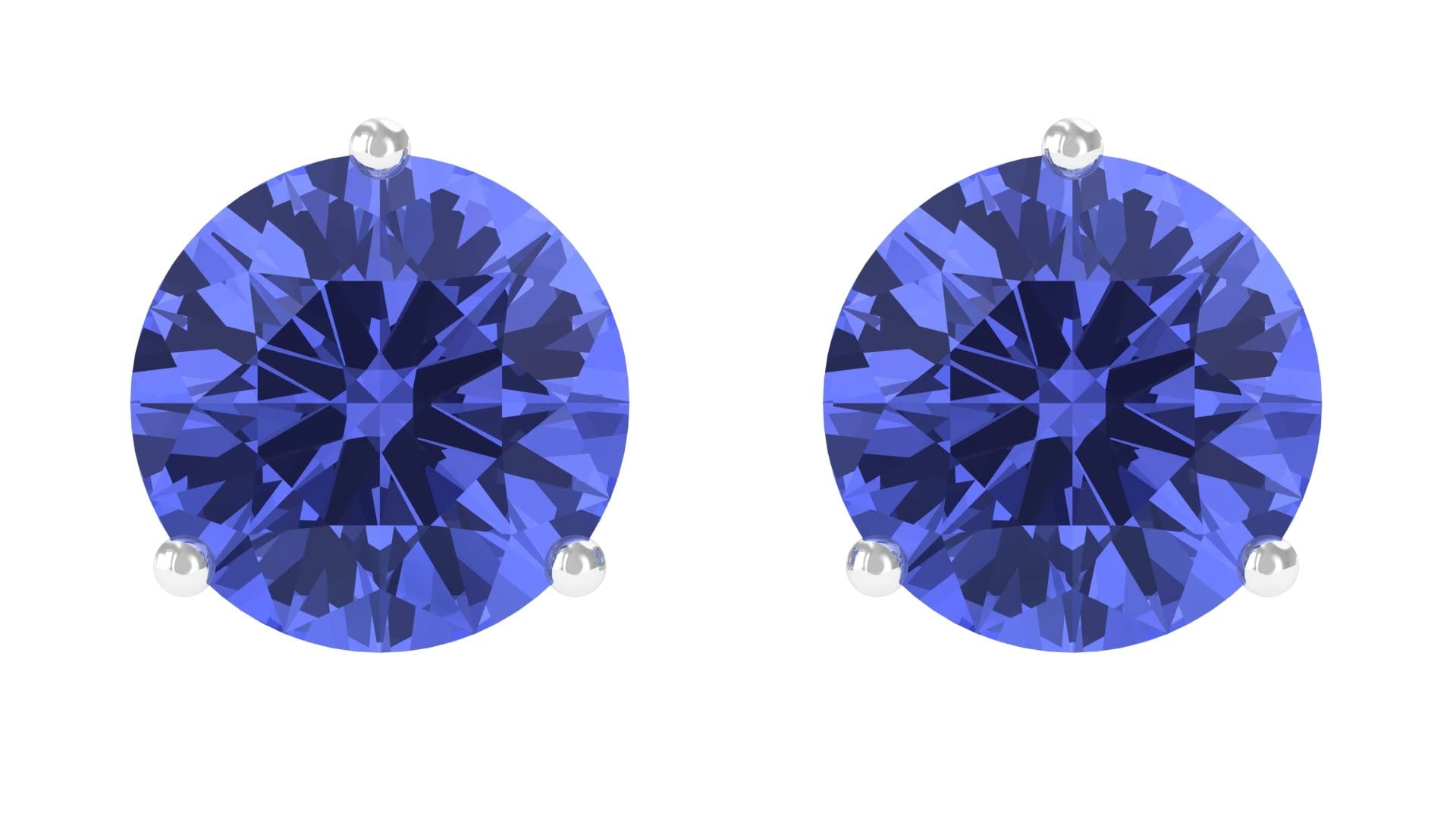 3/4 CT Tanzanite Solitaire Stud Earrings for Women - 4MM Round December Birthstone Earrings in 14K Solid Gold - Minimalist Jewelry for Everyday Wear, Gift Giving & Special Occasions