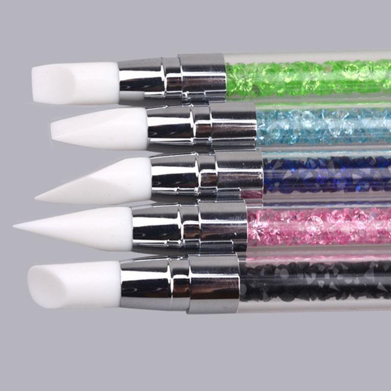 2-Way Silicone Nail Art Pen Set - 5PCS Professional Nail Design Tools for DIY Manicure & Nail Extension - Perfect for Home, Salon, and Party Use
