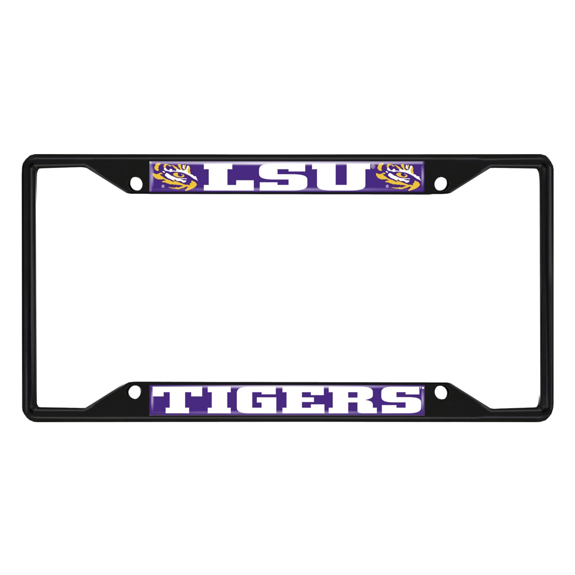 FANMATS 31261 LSU Tigers Metal License Plate Frame - Black Finish for Cars, Trucks & SUVs - Show Your Team Pride on the Road