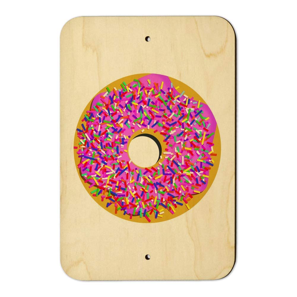 Pink Donut with Frosting & Sprinkles Wall Art Sign - Cute Home, Office & Business Decor for Bakeries, Cafes & Sweet Shops