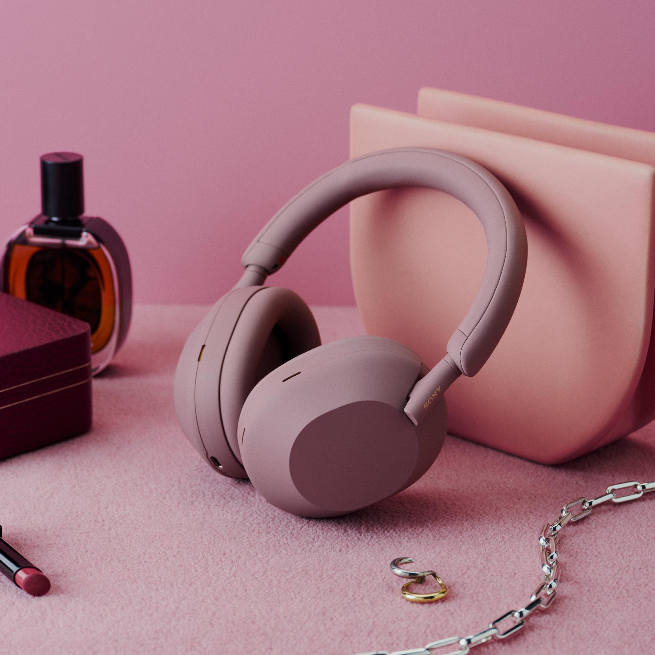 Sony WH-1000XM5 Wireless Bluetooth Over-Ear Headphones with Active Noise Cancellation, 30-Hour Battery Life, Built-in Mic for Clear Calls - Smoky Pink | Perfect for Travel, Work & Music Lovers