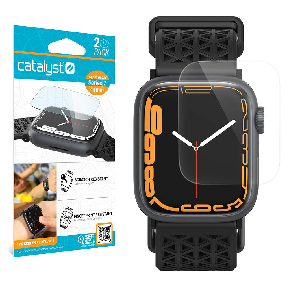 2-Pack 41mm Tempered Glass Screen Protector for Apple Watch Series 9/8/7 - Ultra HD Clear, Anti-Scratch, Bubble-Free - Perfect for Workouts, Swimming & Everyday Use