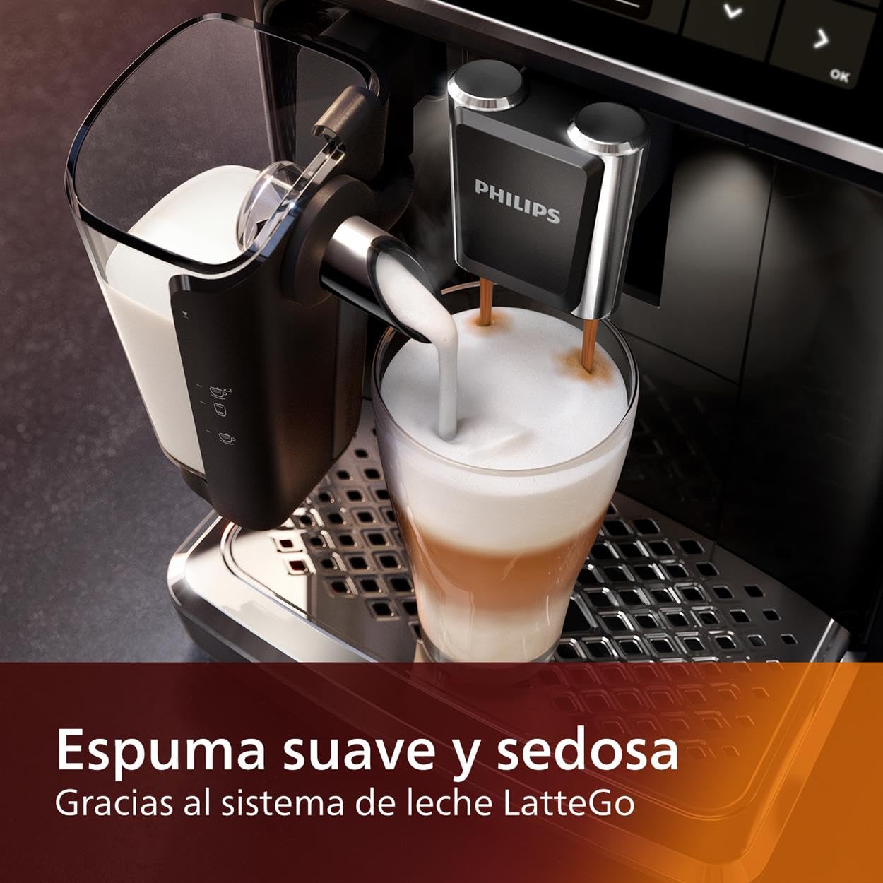 Philips 5400 Series Fully Automatic Espresso Machine with LatteGo Milk System - 12 Coffee Varieties, Intuitive Touch Display, 4 User Profiles, Black (EP5441/50) - Perfect for Home Baristas & Coffee Lovers