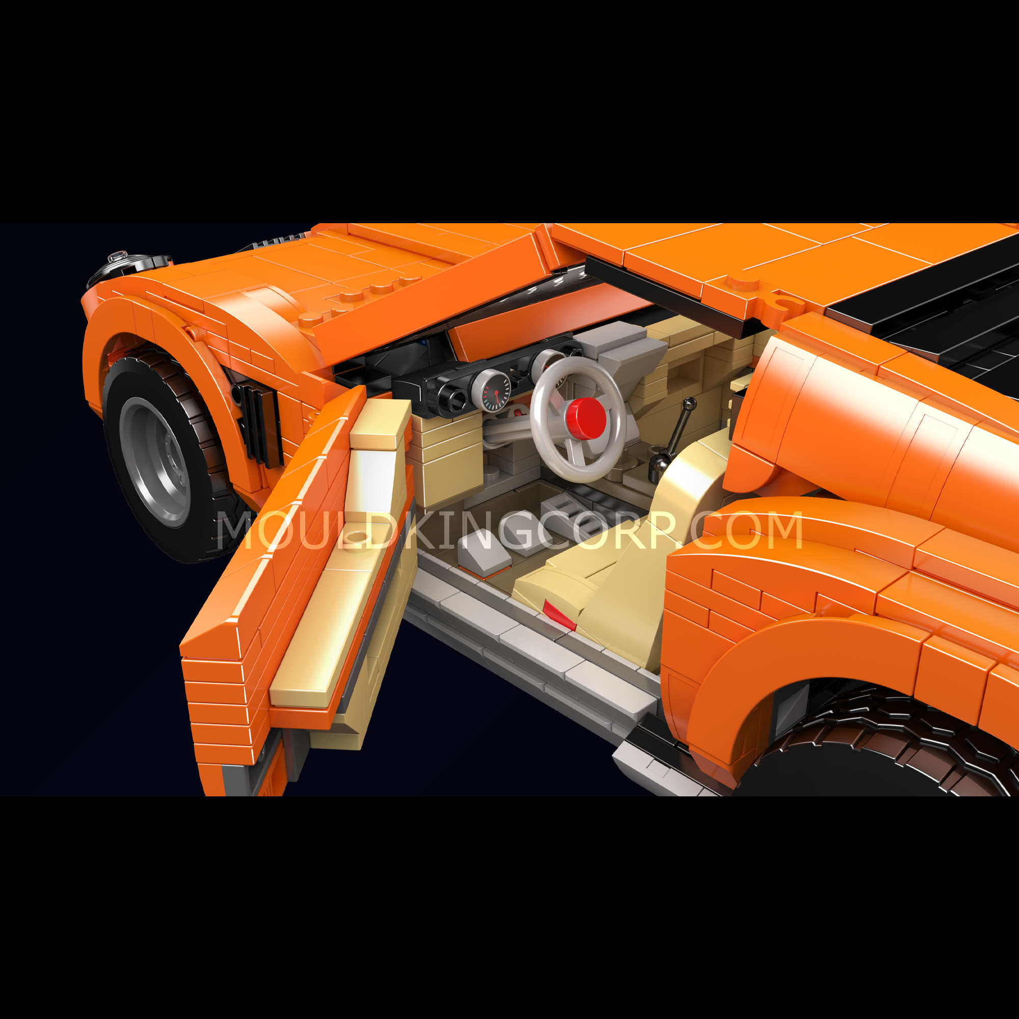 Mould King 10116 Lamb Miura Car Model Building Set - 1,607 Piece Sports Car Construction Toy Kit for Adults & Teens | Perfect for Collectors, DIY Enthusiasts & Home Office Decor