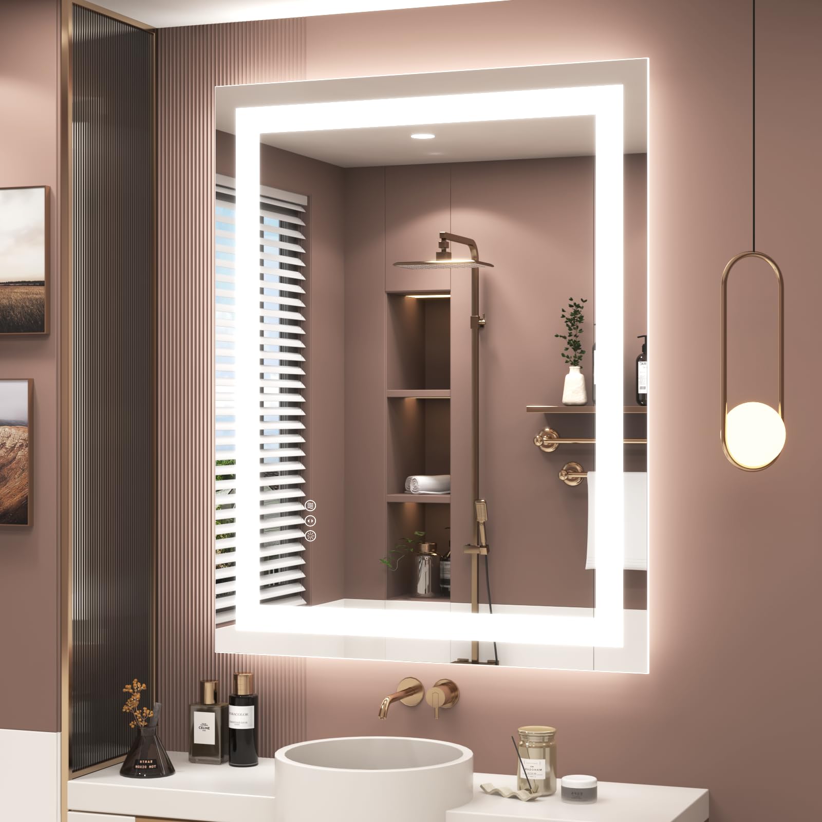 28x36 Inch LED Bathroom Mirror with Dimmable Front & Backlit Lights - Anti-Fog, Shatterproof Vanity Mirror for Wall Mounting - ETL Certified (Perfect for Makeup, Shaving & Home Decor)