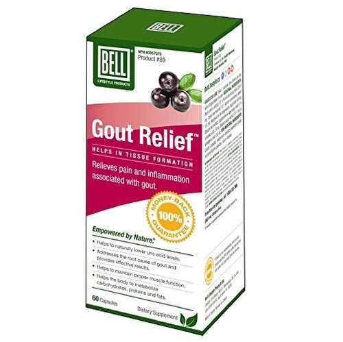 Bell Gout Relief Supplement - 60 Vegan Capsules for Joint Pain & Inflammation - Supports Uric Acid Balance for Active Lifestyles