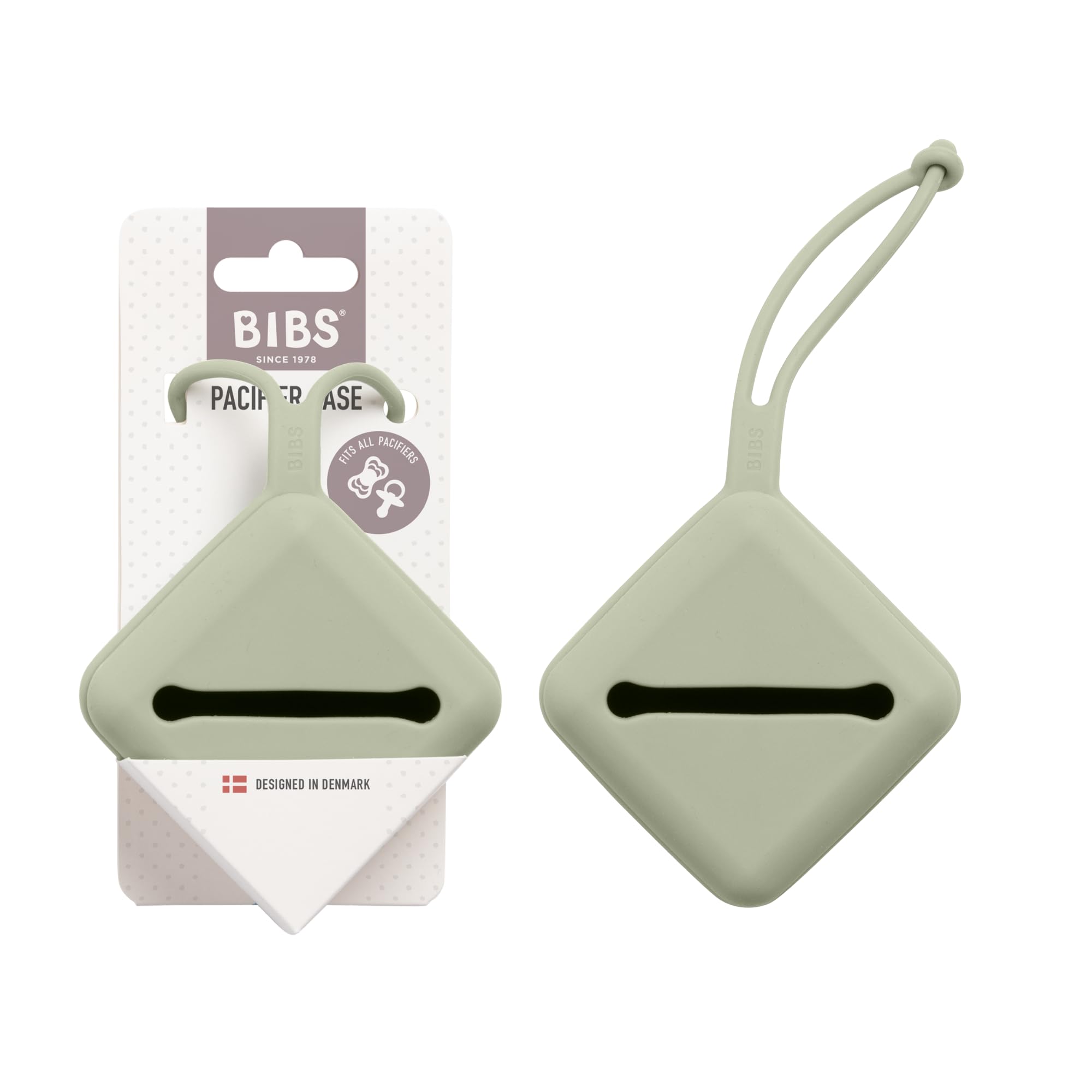 BIBS Pacifier Case with Strap - Holds Up to 3 BPA-Free Pacifiers, Made in Denmark - Perfect for Baby Travel, Daycare & On-the-Go Organization