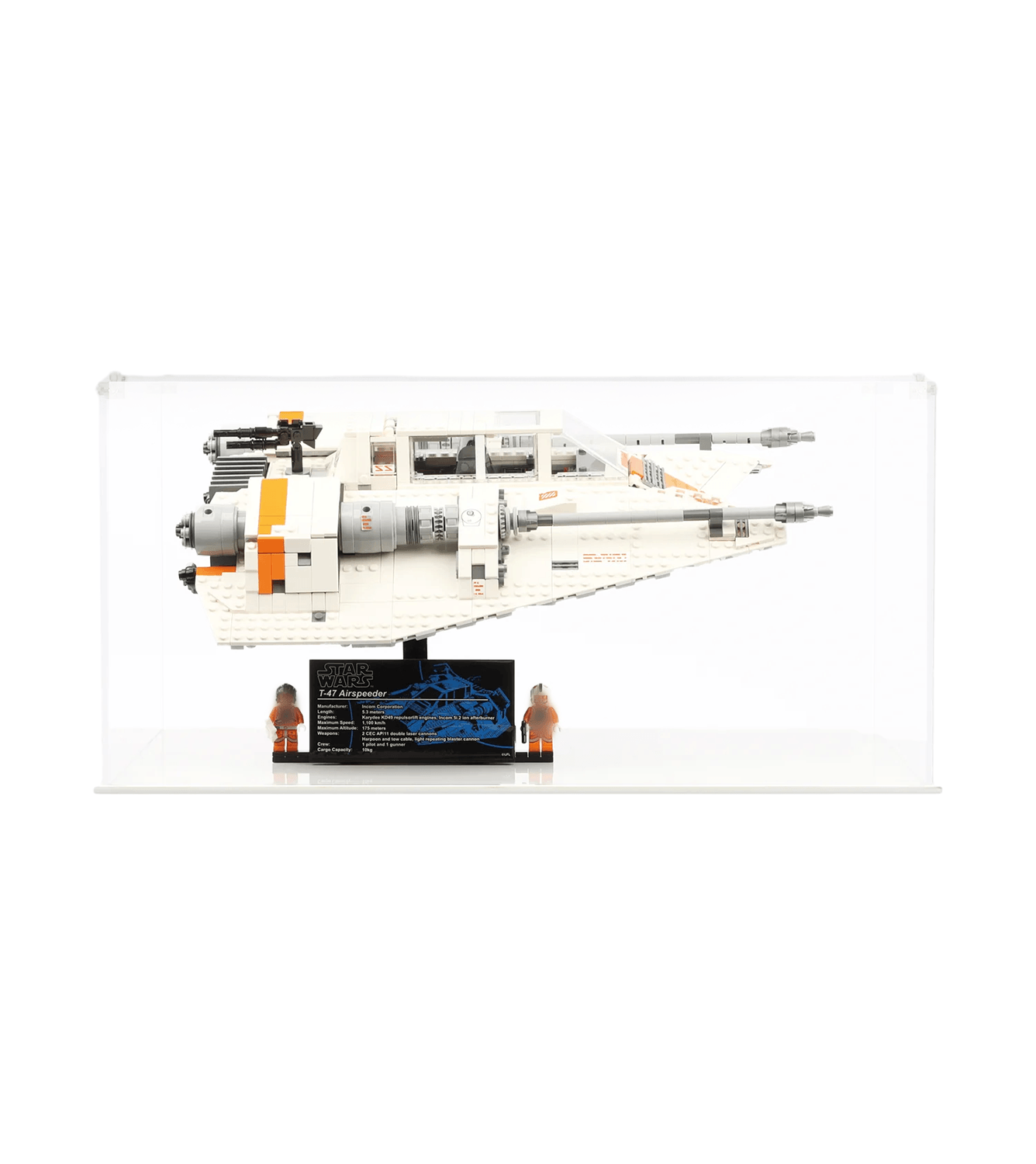 Lego Star Wars UCS Snowspeeder 75144 Display Case - Clear Acrylic Showcase with UV Protection for Collectible Model - Perfect for Home Decoration & Gift Giving