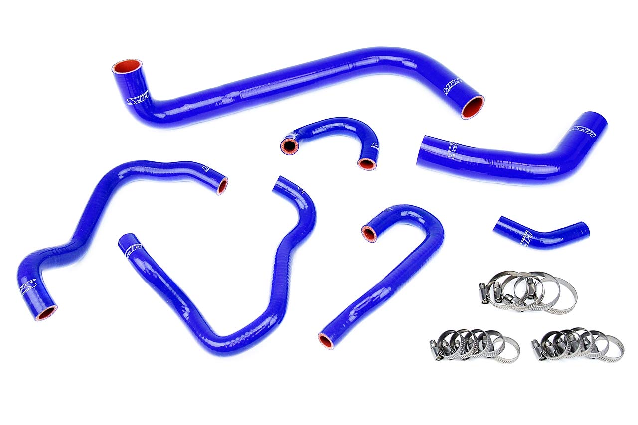 HPS 57-1490-BLUE High Performance Blue Silicone Radiator Coolant Hose Kit - Perfect for Car Engine Cooling System Upgrades & Automotive Repair