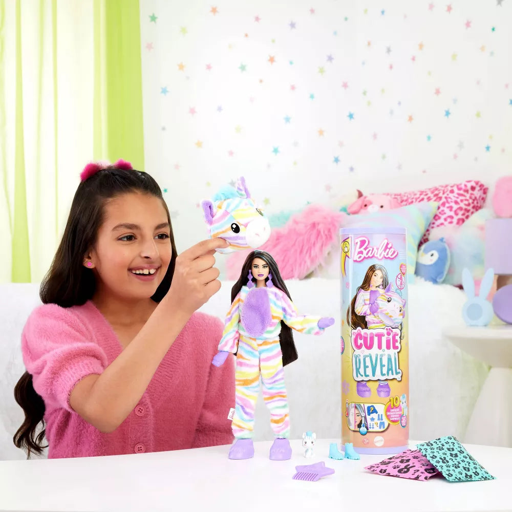 Barbie Cutie Reveal Zebra Surprise Doll with 15+ Fashion & Pet Accessories - Perfect for Kids' Birthday Gifts & Pretend Play