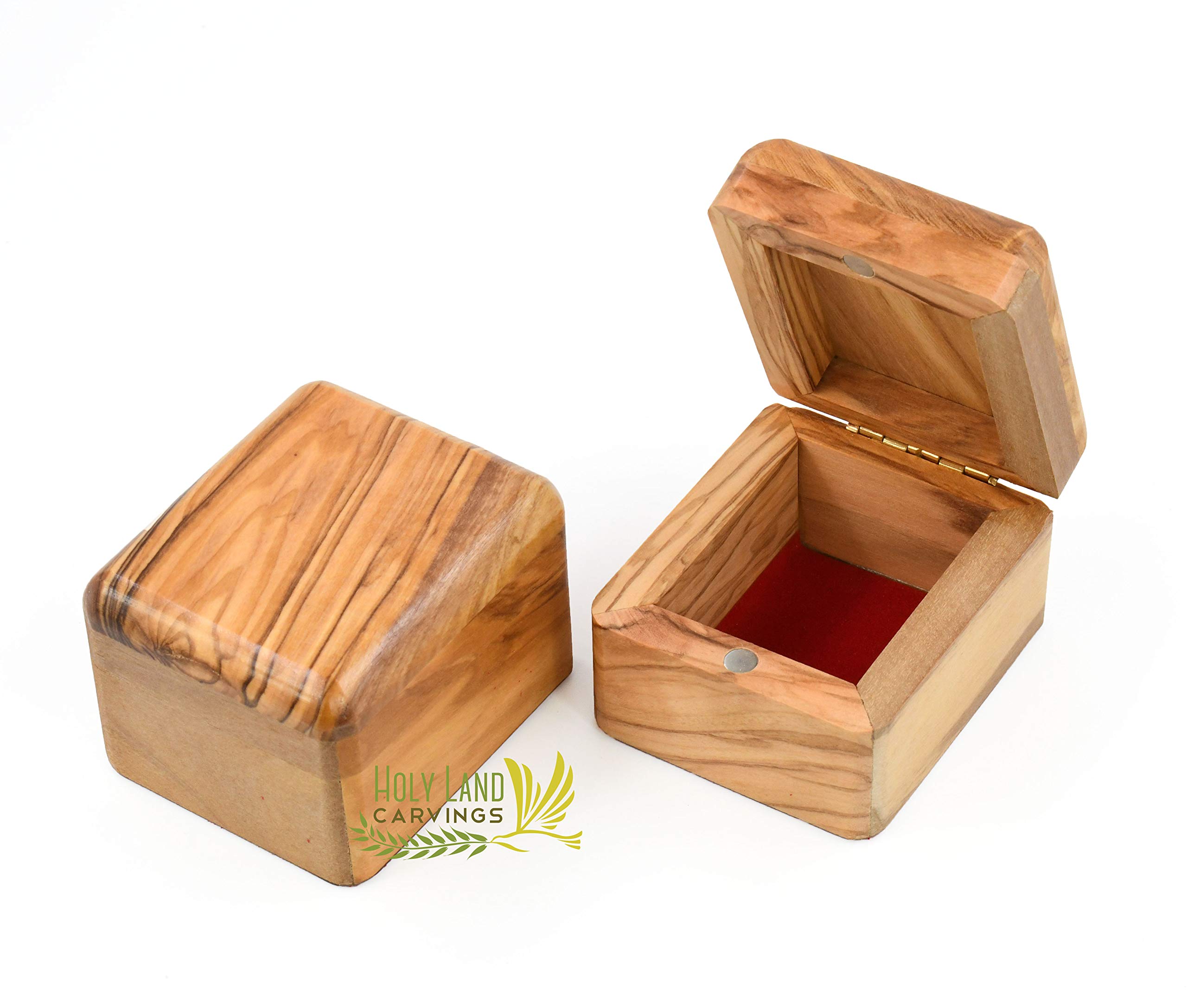 Handcrafted Olive Wood Jewelry Box - Rosary & Keepsake Storage Box from the Holy Land | Perfect for Prayer Beads, Rings & Small Treasures | Gift for Religious Occasions & Home Decor