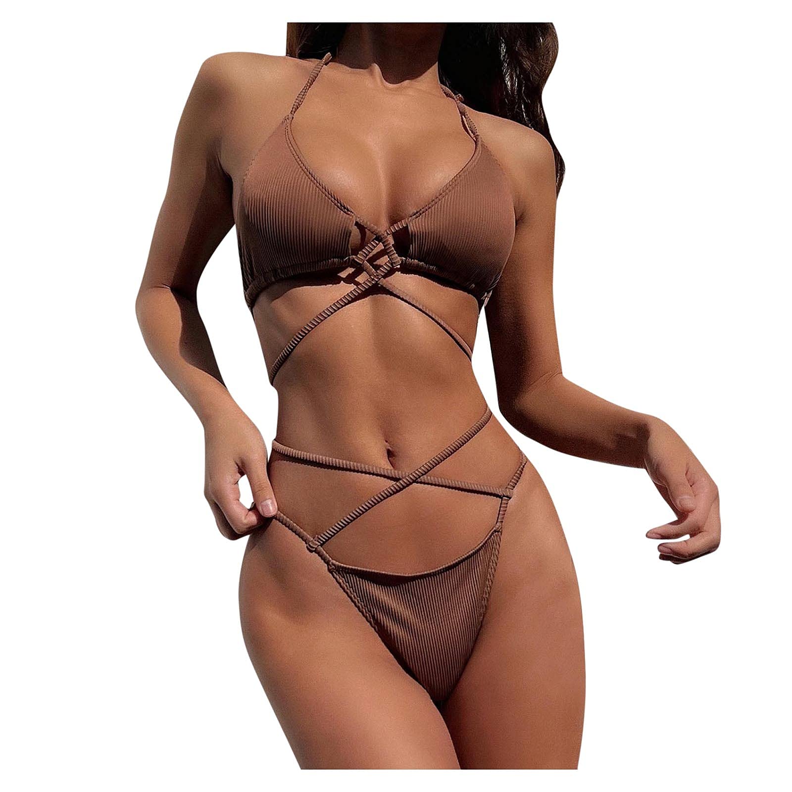 Sexy 3 Piece Bikini Set for Women - High Waist Push Up Swimwear with Floral Print | Perfect for Beach Vacations, Pool Parties & Summer Getaways