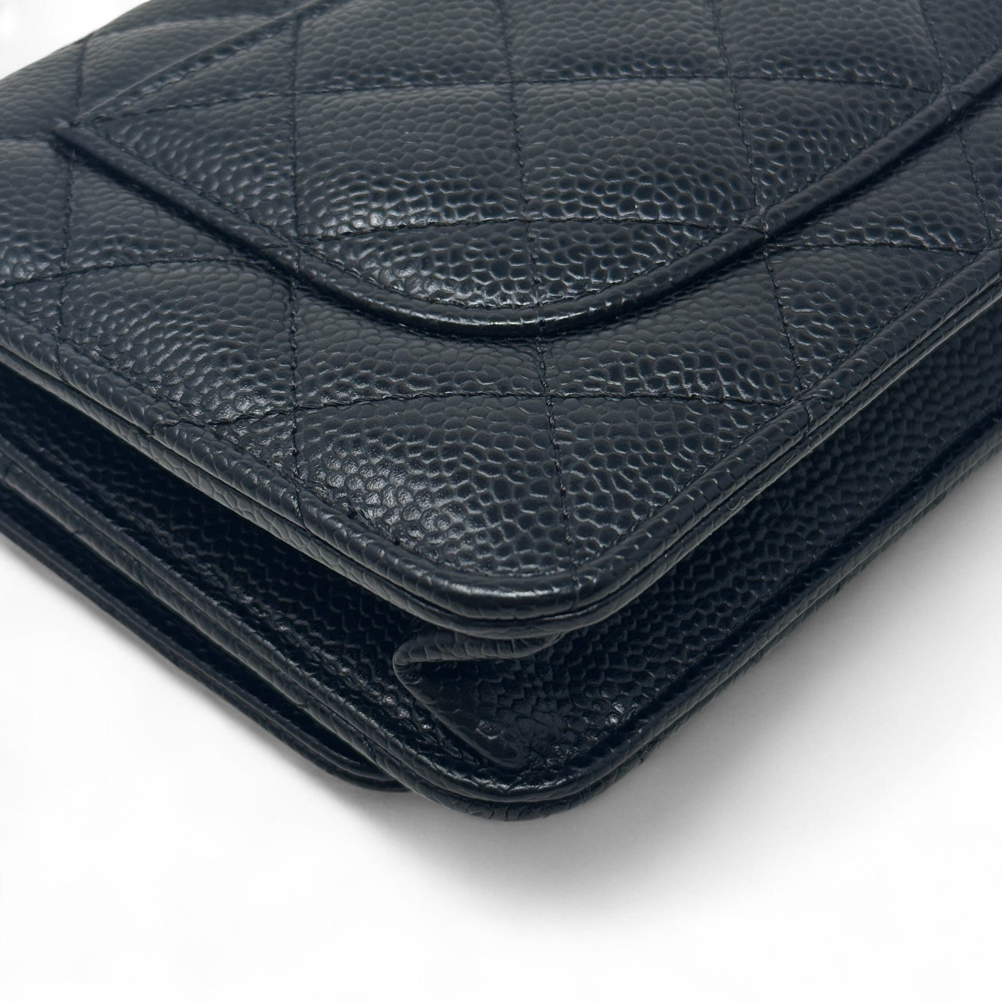 Chanel Black Quilted Caviar Leather Wallet on Chain Crossbody Bag - Elegant & Luxurious for Parties, Dating & Evening Events