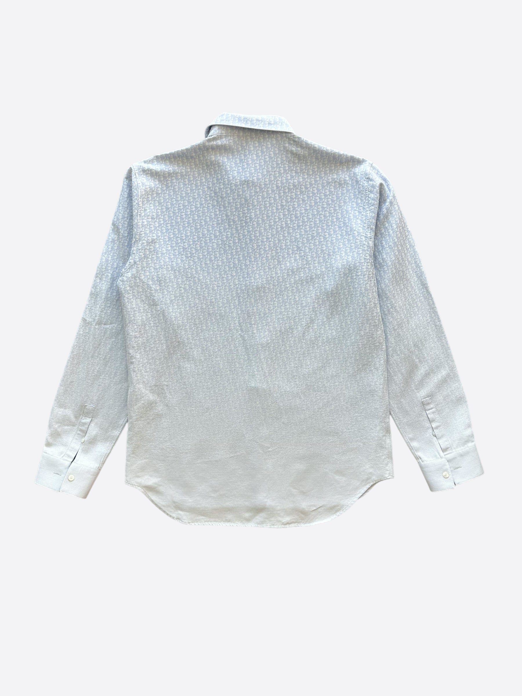 Dior Blue Gradient Oblique Button Up Shirt for Men - Luxury Designer Casual & Formal Wear - Perfect for Office, Parties & Special Occasions