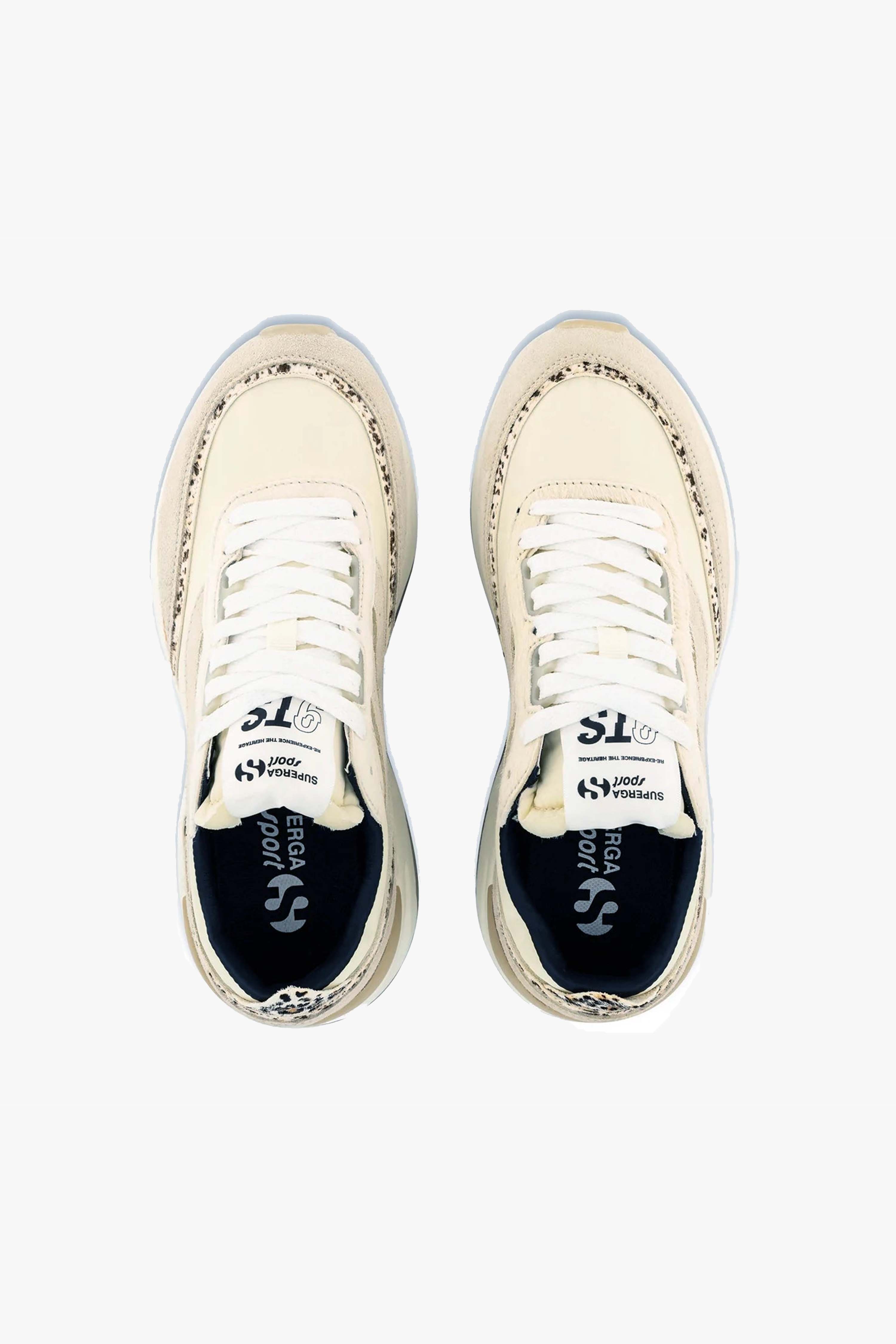 Beige 9TS Slim Calfhair Trainers for Men - Premium Leather Sneakers with Stylish Details | Perfect for Casual Wear, Office & Date Nights