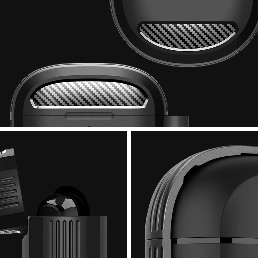 Spigen Rugged Armor Protective Case for Bose QuietComfort Ultra Earbuds (2023) & QC Earbuds II (2022) - Shockproof Matte Black Cover - Perfect for Travel, Workouts & Daily Use