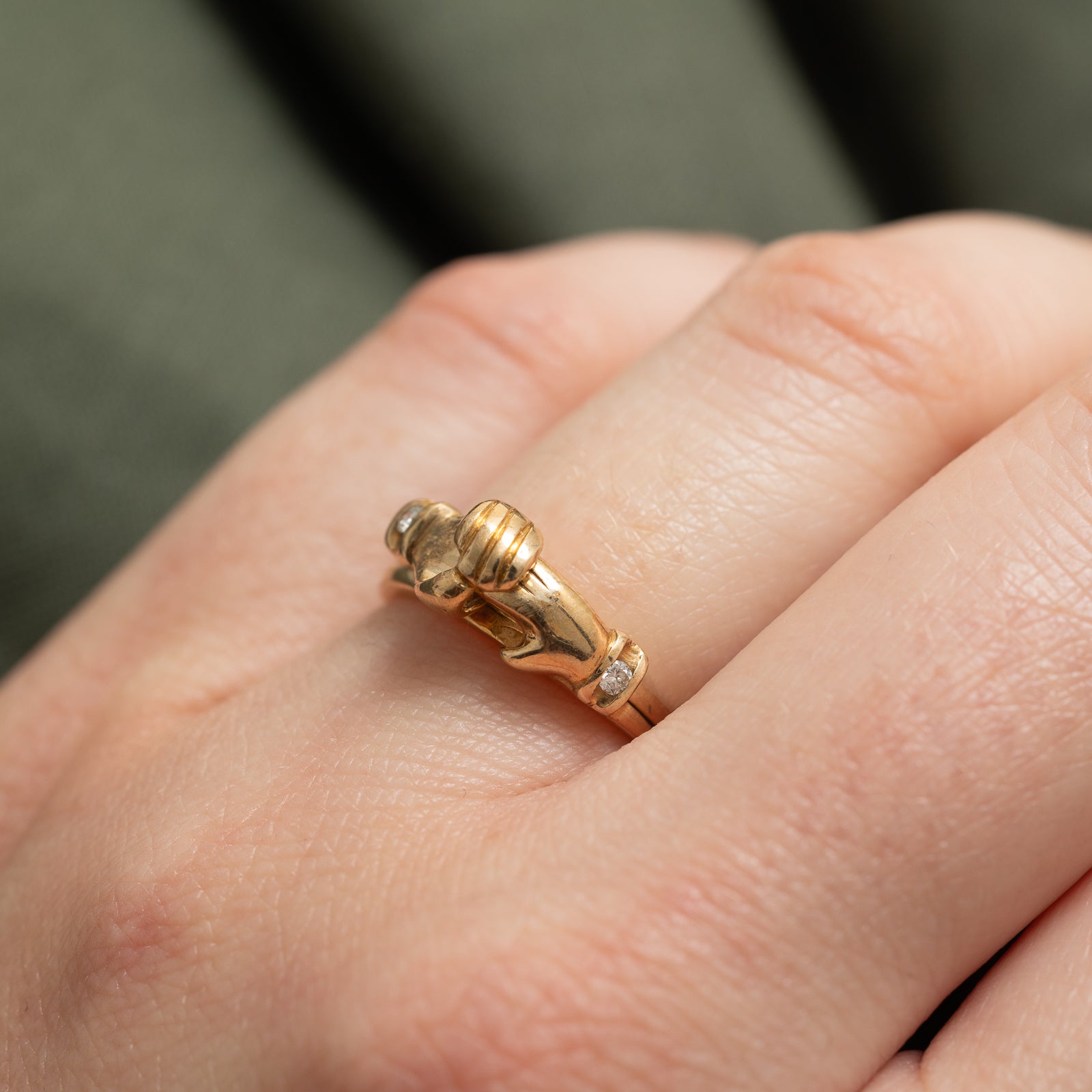 Diamond Interlocking Hands Rings | 0.04ctw Size 5.5 | Elegant Promise & Couple Rings for Anniversary, Wedding & Valentine's Day Gifts