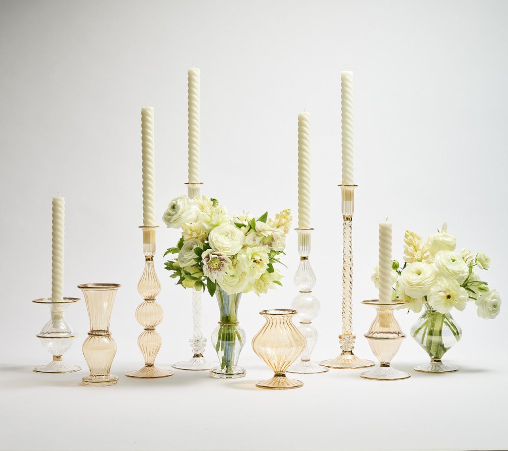 Elegant Champagne Blossom Candle Holder - Perfect for Wedding Centerpieces, Romantic Dinner Decor & Home Tabletop Decoration