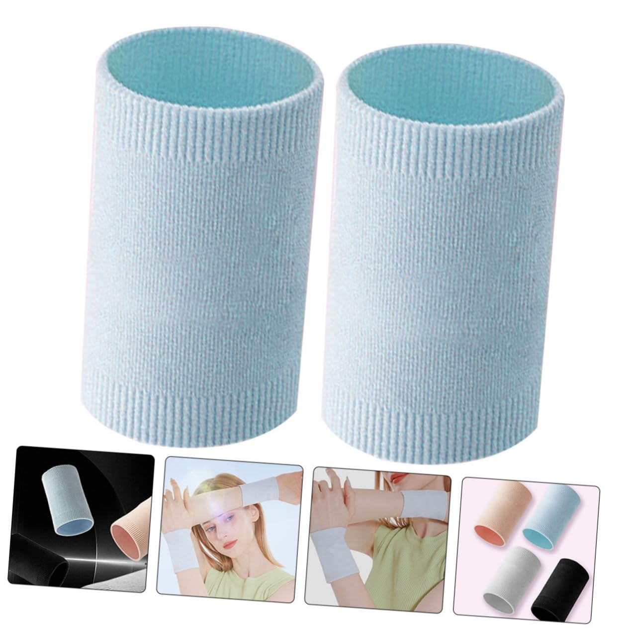 MUSISALY Sports Wrist Brace Support - 2 Pack Sky Blue Wrist Bands for Basketball, Running, Cycling & Weightlifting - Durable Wrist Protection for Gym Workouts & Athletic Training