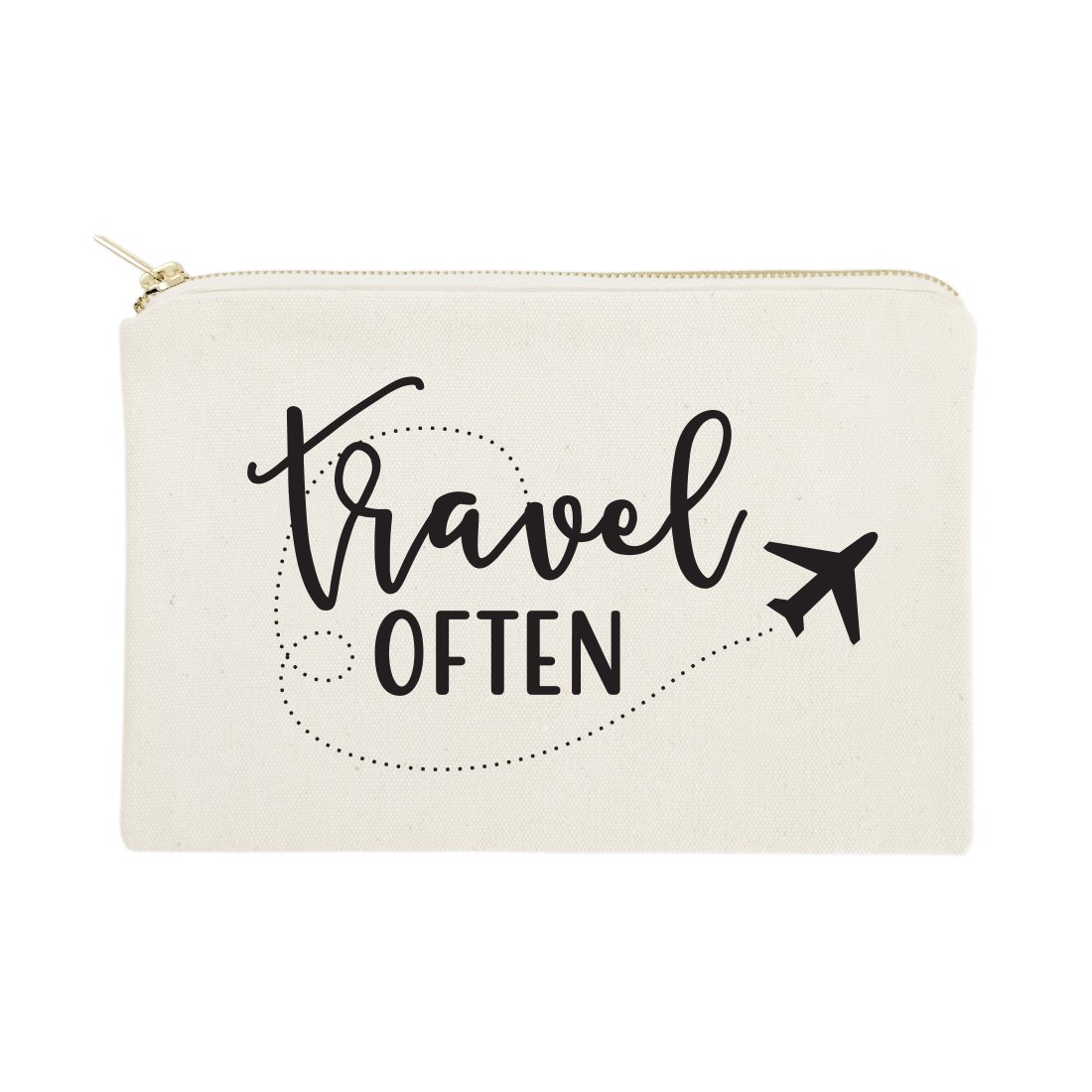 Premium Cotton & Canvas Travel Cosmetic Bag - Waterproof Makeup Pouch for Women | Perfect for Airplane Carry-on, Gym Essentials & Weekend Getaways