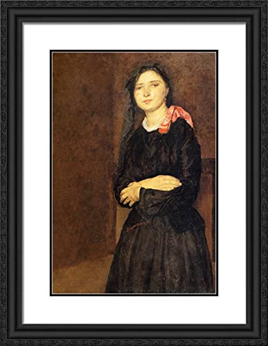 Black Ornate Wood Frame with Double Matting