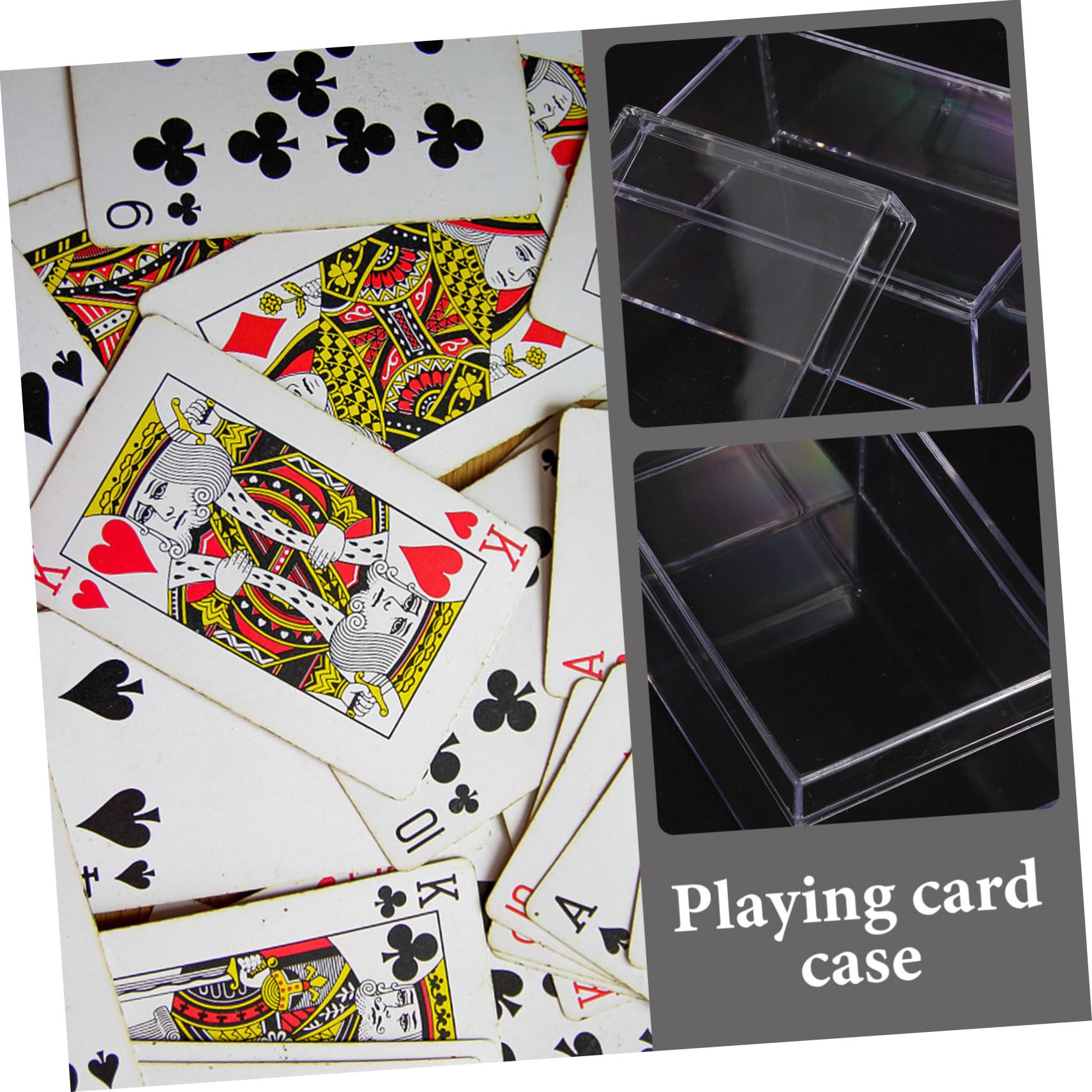 Mobestech Plastic Playing Card Storage Box - Rectangular Clear Card Case for Collectible Cards, Candy, Small Beads - Perfect for Game Nights, Travel & Organizing Collectibles