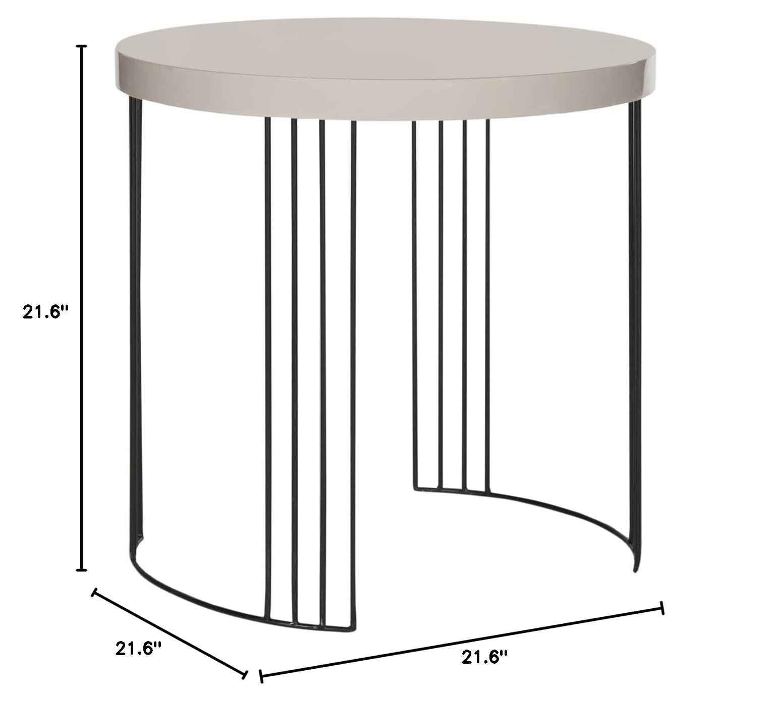 Safavieh Kelly Mid-Century Modern Side Table - Taupe & Black Finish - Perfect for Living Room, Bedroom, or Office Accent Furniture