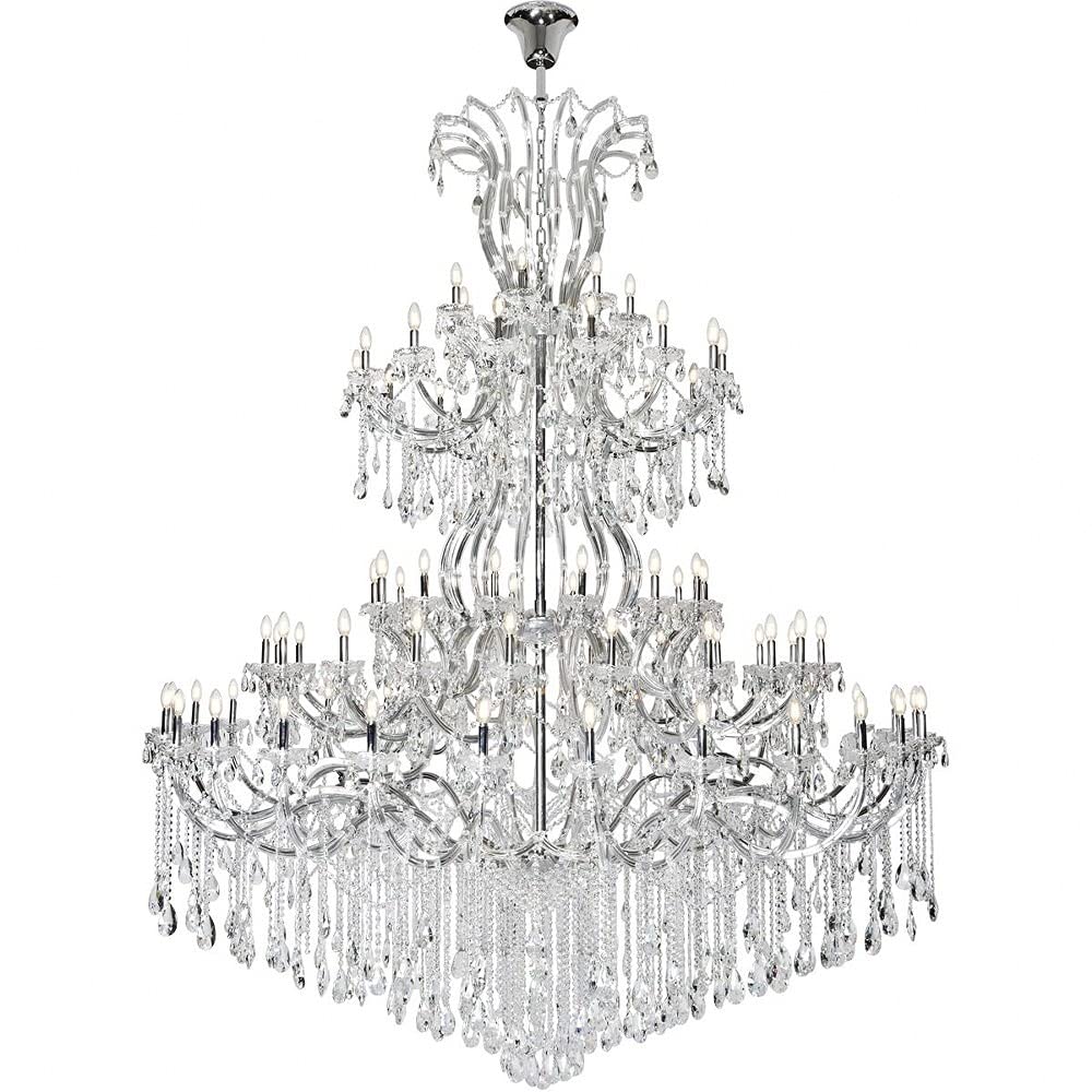 Maria Theresa 84-Light Royal Cut Crystal Chandelier in Chrome - Elegant Ceiling Lighting Fixture for Dining Room, Ballroom & Luxury Home Decor