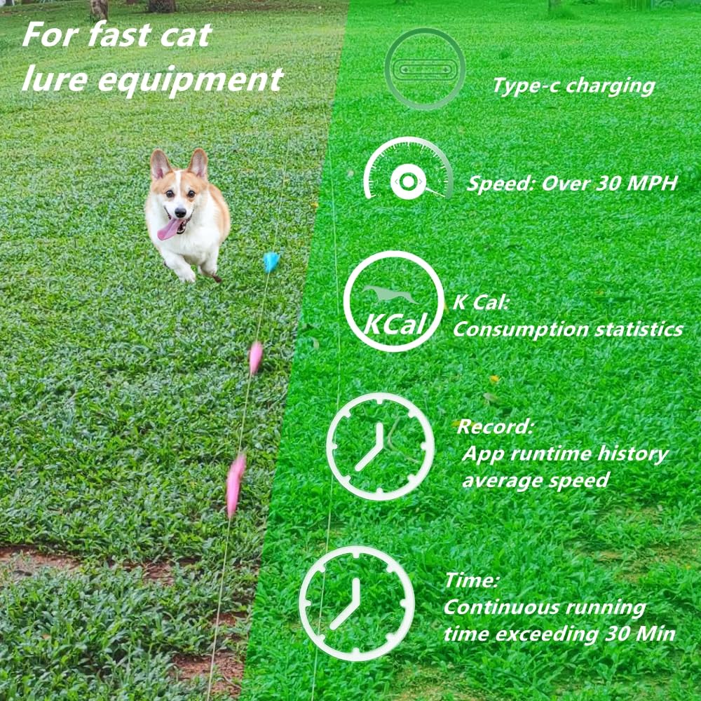 DC-1 Dog Toys for Large Dogs - Motorized Lure Coursing Machine with Chase Toy & Agility Course Set - Durable Outdoor Backyard Training Equipment for Puppies & Adult Dogs - Perfect for Exercise, Playtime & Agility Training