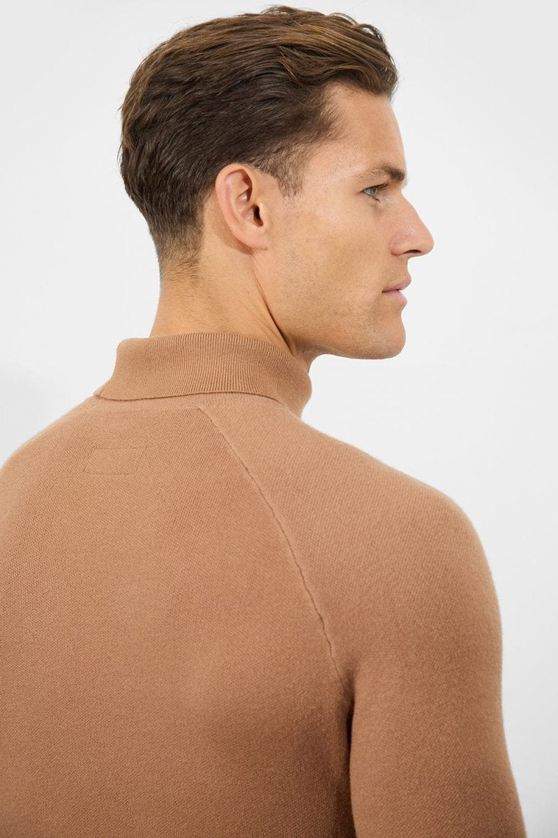 Supersoft Camel Turtleneck Sweater for Women - Cozy Winter Knit Top for Casual Wear & Layering