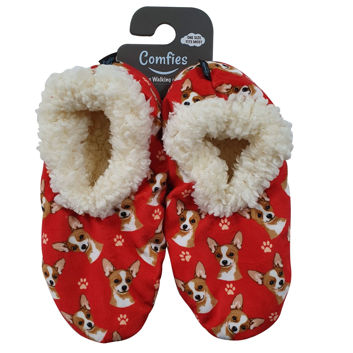 Comfy Chihuahua (Fawn) Slippers for Women & Men - Soft Plush House Shoes for Indoor/Outdoor Wear - Perfect Gift for Dog Lovers
