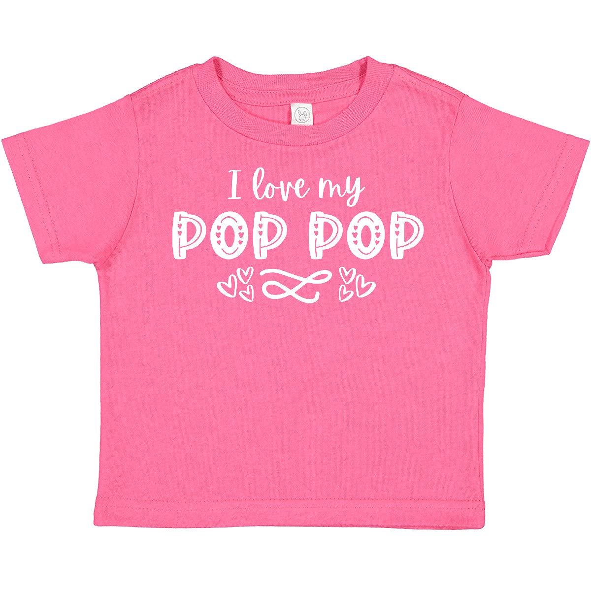 I Love My Pop Pop with Hearts Toddler T-Shirt - Cute Grandfather-Themed Baby Shirt for Boys & Girls - Perfect for Family Reunions & Grandparents Day Gifts