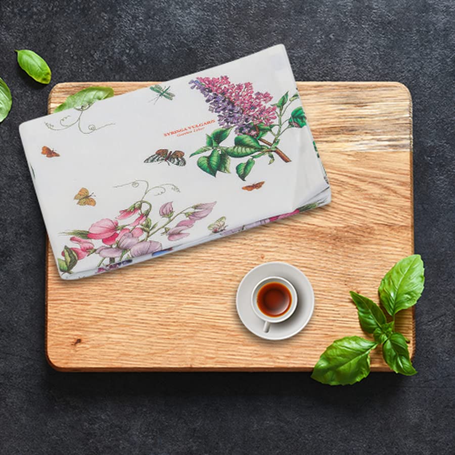Pimpernel Botanic Garden Cotton Tea Towel - Quick-Drying Absorbent Dish Cloth with Floral Design, Multi-Purpose Kitchen Towel for Dishes, Hands & Cleaning - Machine Washable 18x29 Inches - Perfect for Cooking, Baking & Home Decor