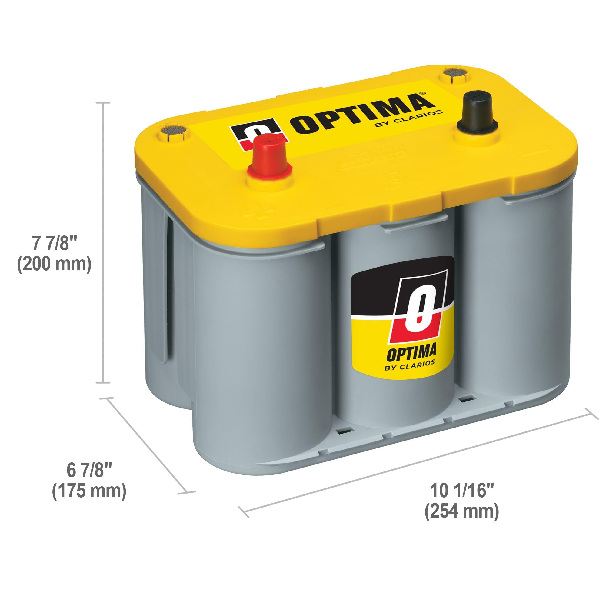 OPTIMA Batteries D34 YellowTop High Performance AGM Battery - 750 CCA, Maintenance Free, Dual Purpose for Cars, Trucks & SUVs | Perfect for Off-Roading, Marine Use & Extreme Weather Conditions