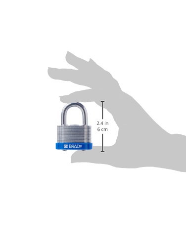 Brady 143130 Blue Steel Key Retaining Padlock - 1-1/5