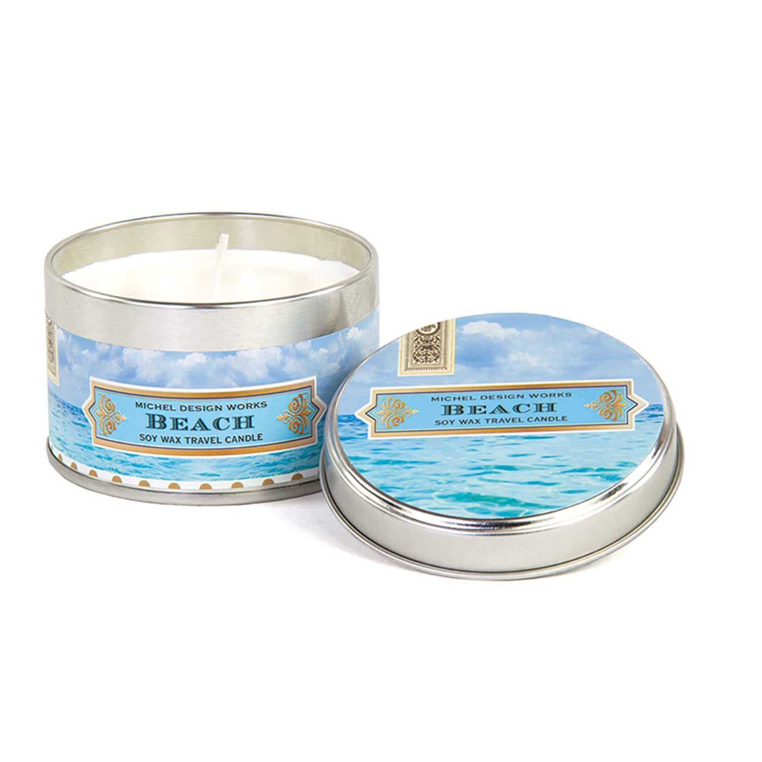 Michel Design Works Travel Candle - Scented Soy Wax Candle for Beach Vacation, Travel & Relaxation | Perfect for Gifts, Home Decor, Spa & Romantic Getaways