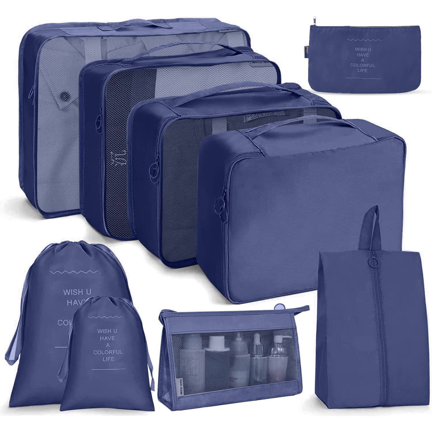 9-Piece Lightweight Travel Packing Cubes Set - Luggage Organizers for Suitcases & Carry-On Bags | Perfect for Business Trips, Vacations & Weekend Getaways