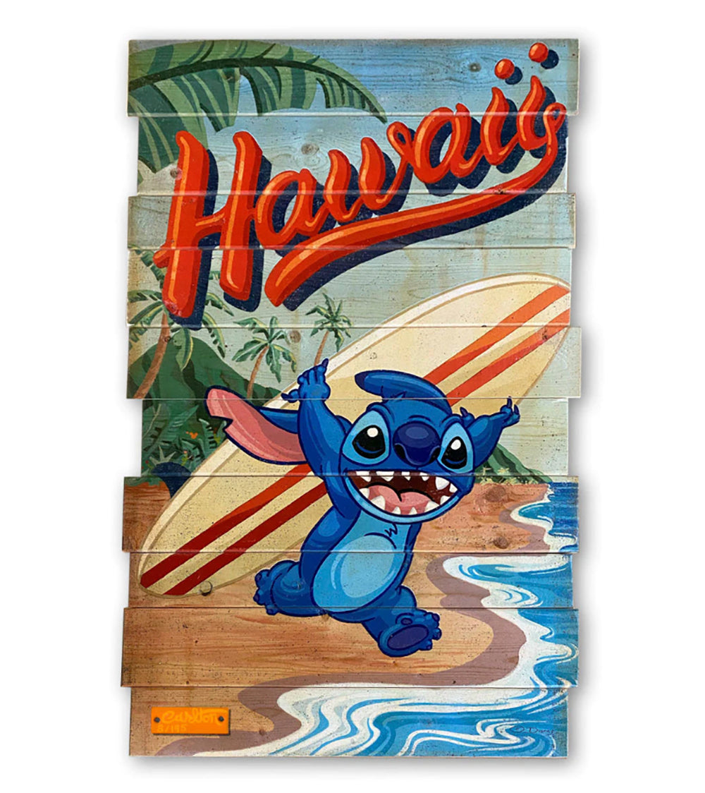 Surf's Up Limited Edition Art Print on Reclaimed Wood by Trevor Carlton - Perfect for Beach House Decor & Surfing Enthusiasts