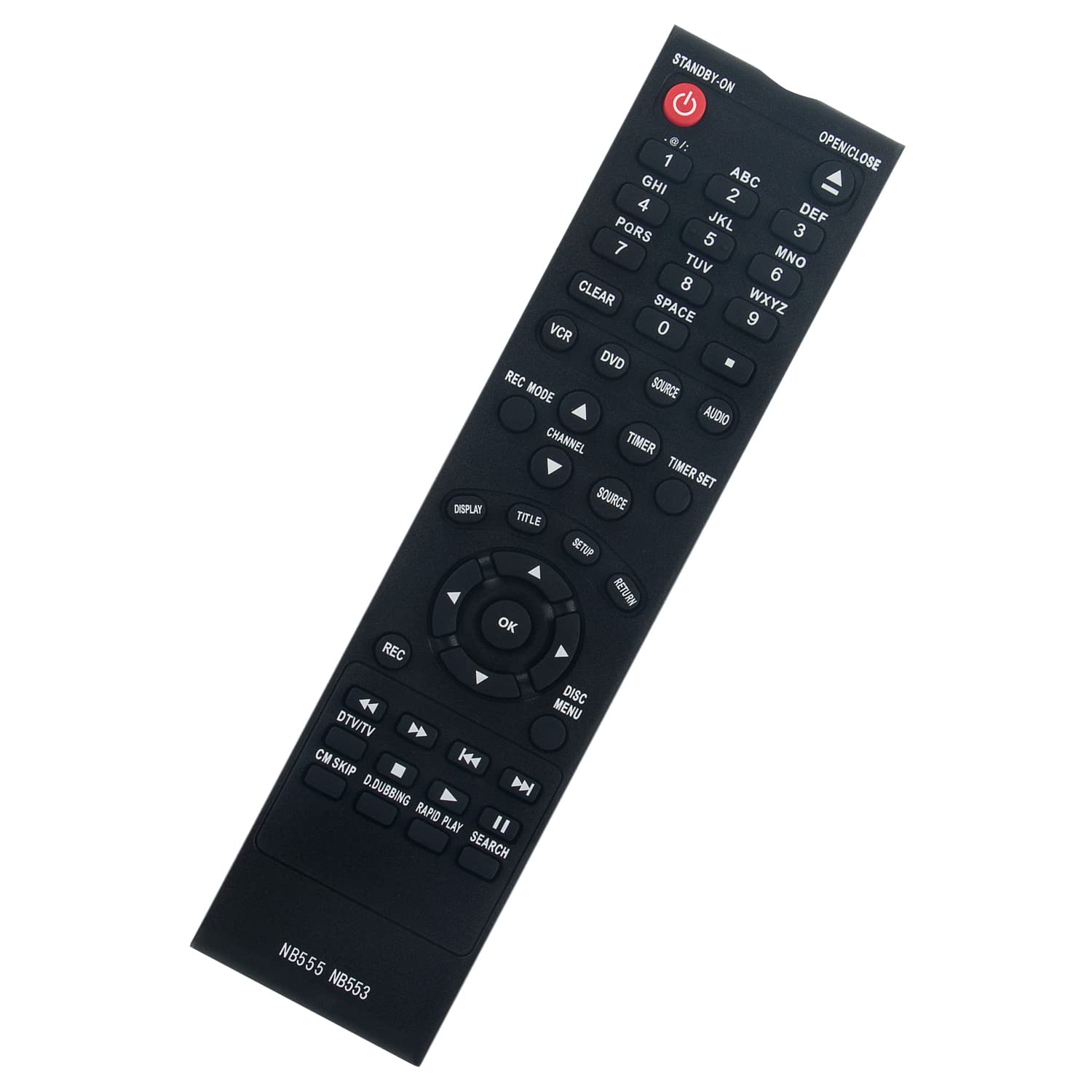 NB553 NB553UD NB555 NB555UD Replacement Remote Control for Magnavox DVR ZV450MW8 ZV450MW8A ZC352MW8 ZC350MS8 ZC352MW8B - Perfect for Home Entertainment & Digital Recording