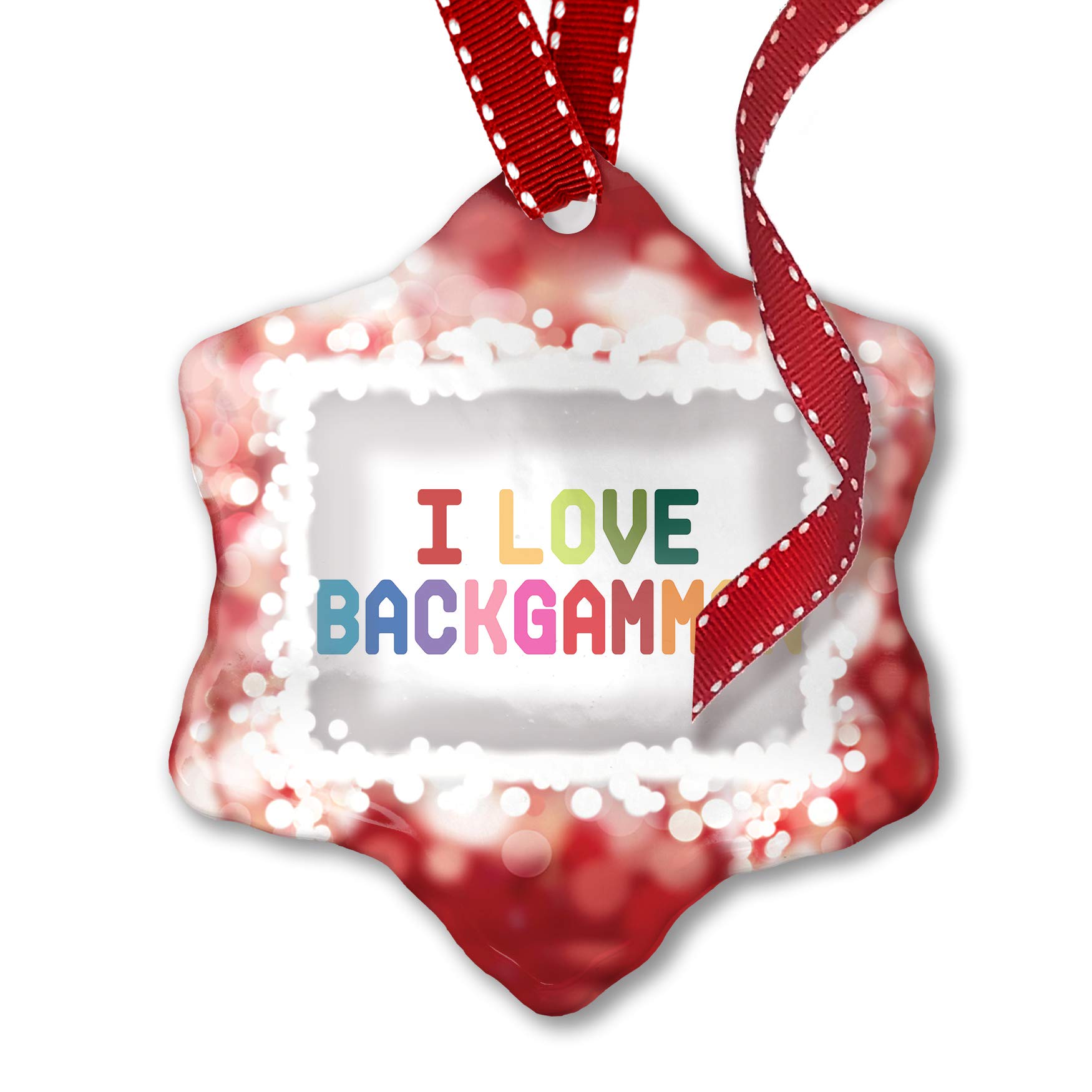 Colorful Red Backgammon Christmas Ornament - Perfect for Holiday Tree Decorations & Game Lover Gifts