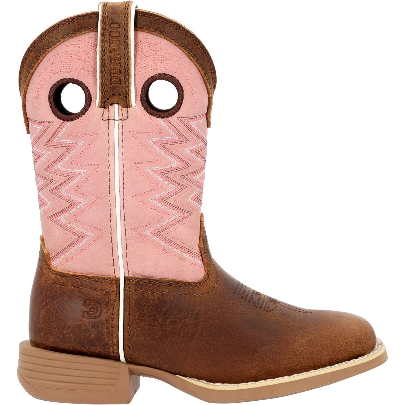 Durango Lil Big Kids' Dark Chestnut & Bubblegum Western Boots - Size 4(M) for Girls - Comfortable Cowboy Boots for School, Rodeo & Western Fashion