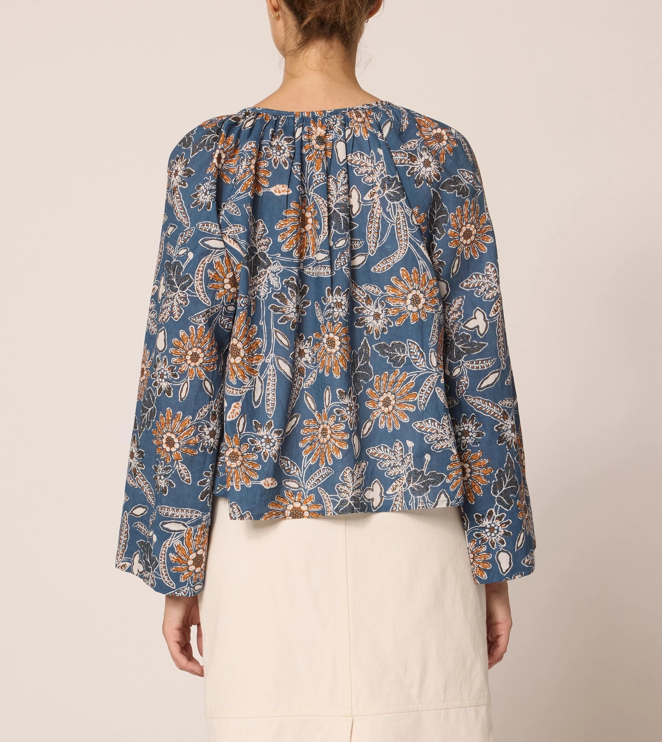 Allison Women's Blouse - Floral Magnolia Print Tops for Casual Wear & Office Outfits | Elegant & Comfortable Shirt for Spring & Summer Fashion