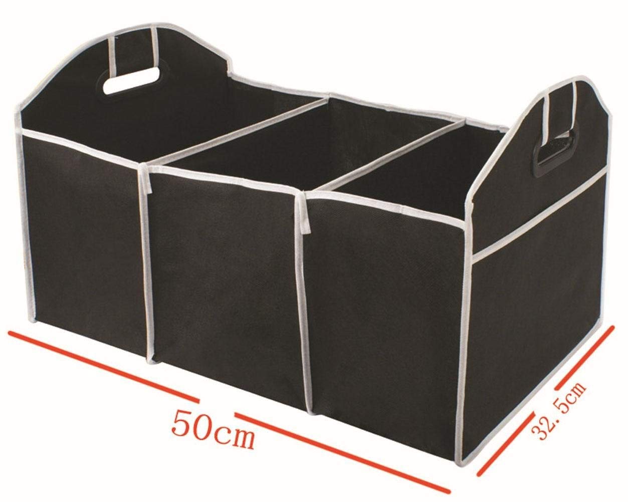 Collapsible Car Trunk Organizer with 3 Large Compartments & Upgraded Handle - Portable SUV Cargo Storage for Tools & Groceries | Perfect for Road Trips, Camping & Daily Commute (Blue)