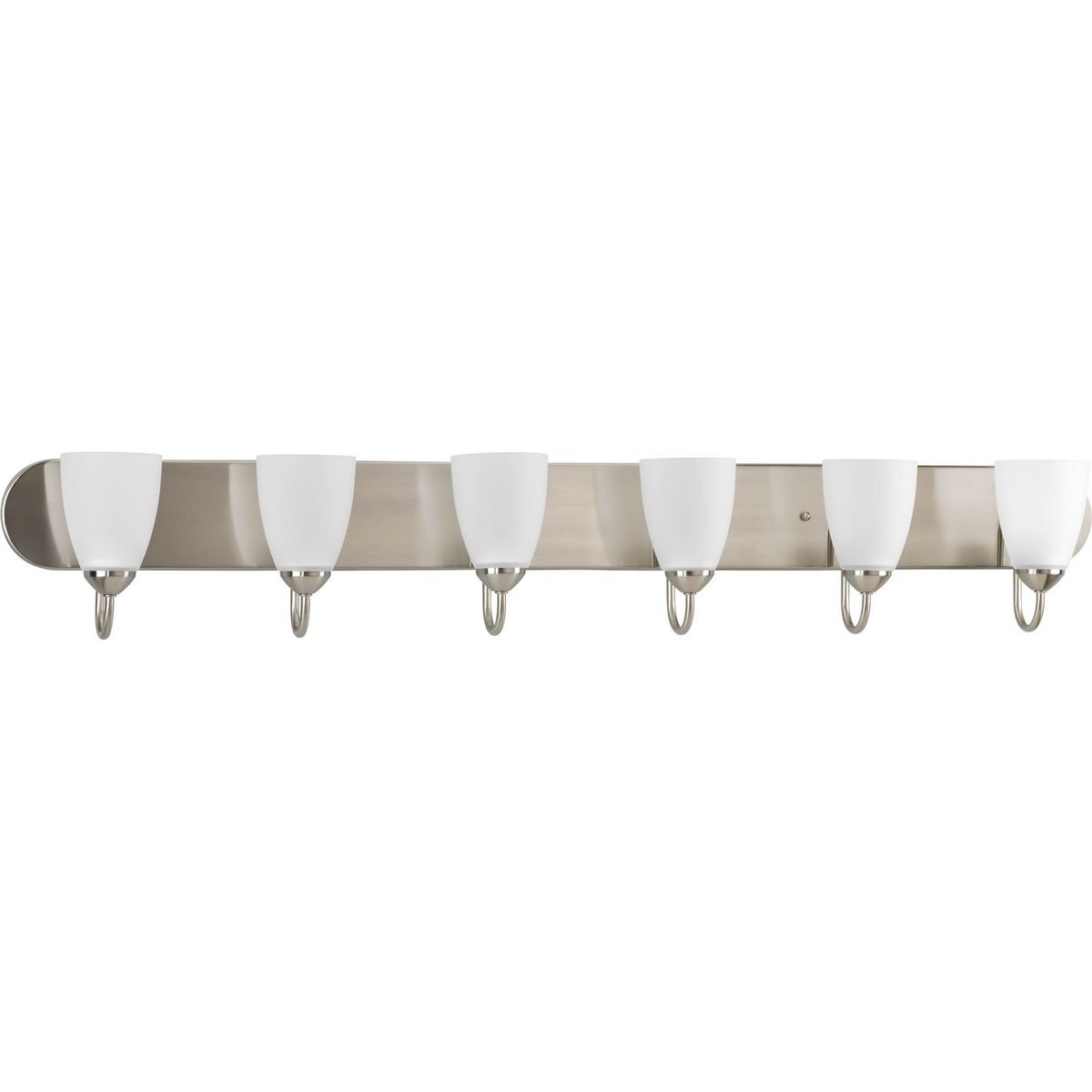 6-Light Brushed Nickel Bathroom Vanity Light with Etched Glass - Elegant Traditional Style for Bathroom, Powder Room, and Dressing Area Lighting