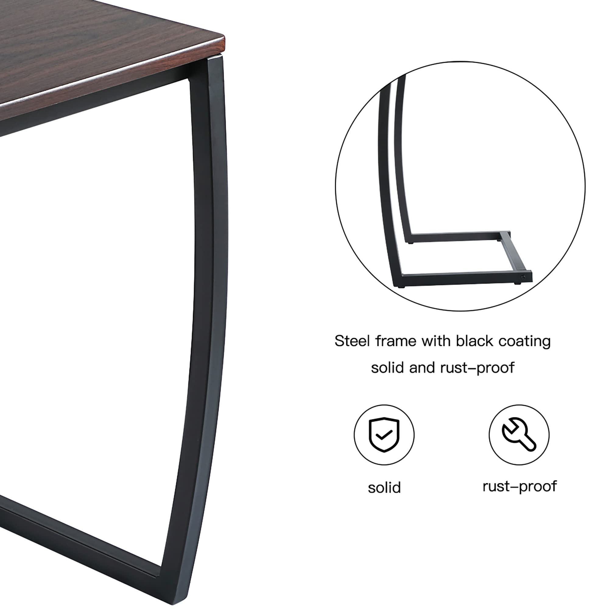 JAXPETY C-Shape TV Tray Table - Compact Desk for Living Room & Bedroom Use