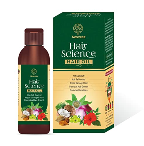 Nestreez Hair Science Hair Oil - 100% Ayurvedic Oil for Hair Growth & Reducing Hair Fall (100ml) | Promotes Thicker, Stronger Hair for Men & Women | Perfect for Daily Scalp Massage & Hair Care Routine