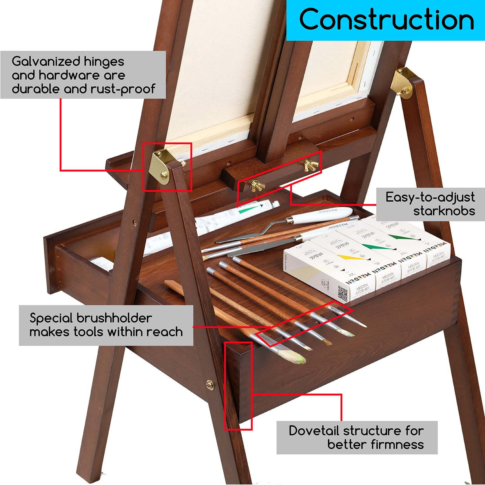 MEEDEN Adjustable H-Frame Easel Stand for Artists - 60